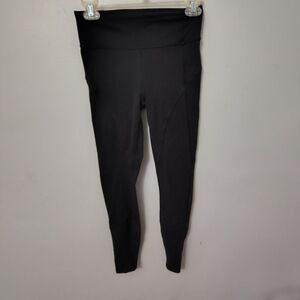 Lululemon Black Running Leggings Size 4 Zip Hem High Rise Waist
